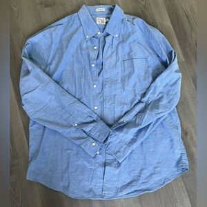 Light Blue Cotton Relaxed Fit J. Crew Button Down, Large
